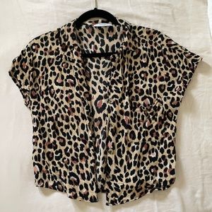 Bershka Leopard Print Button Up